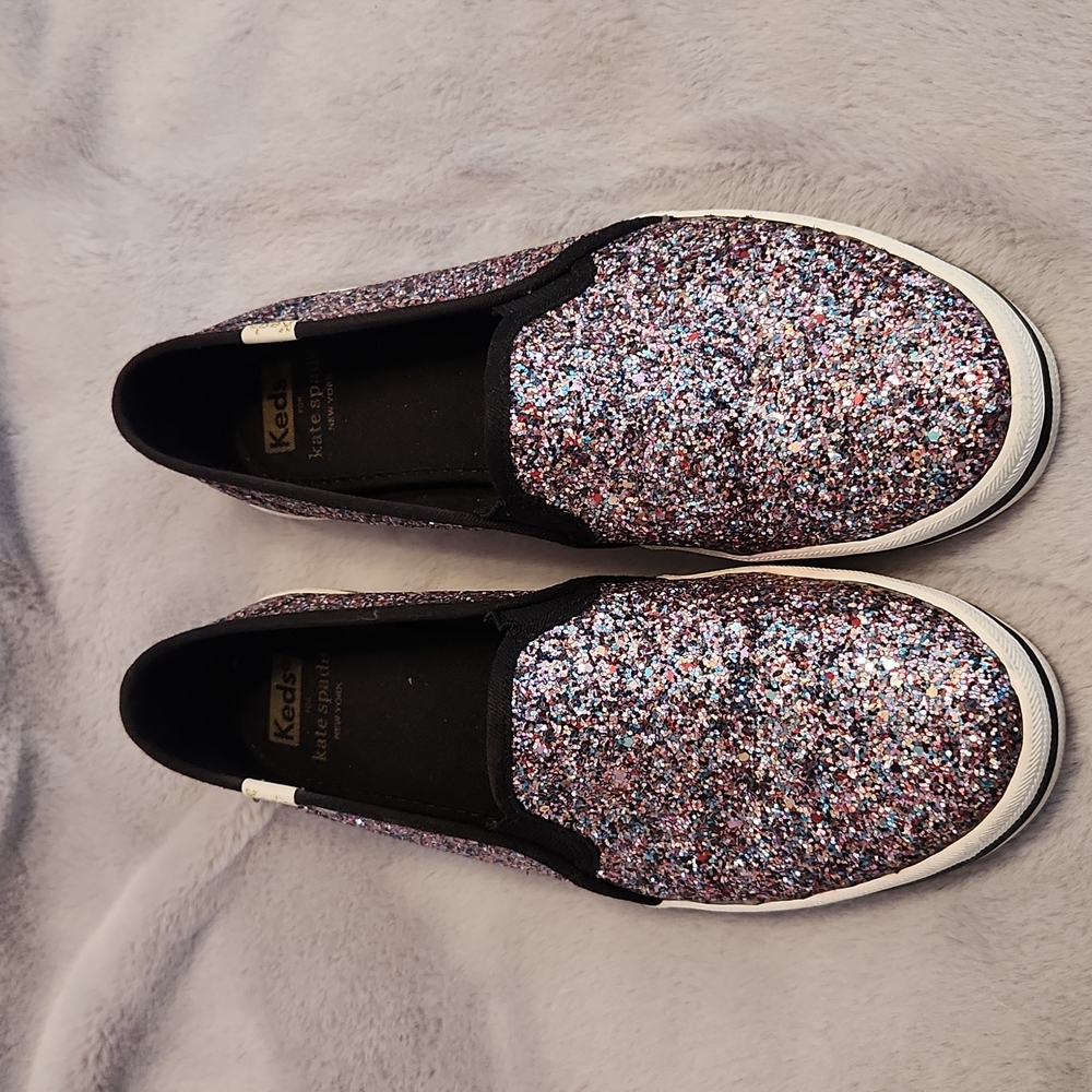Multicolored sparkle Kate Spade sip on Keds